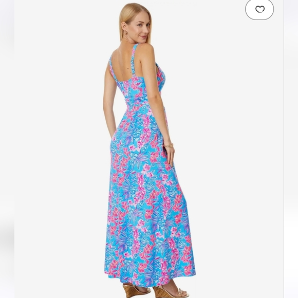 NWT Lilly Pulitzer Blake Maxi Cumulus Blue Orchid Oasis Dress Size 10 - Picture 2 of 7